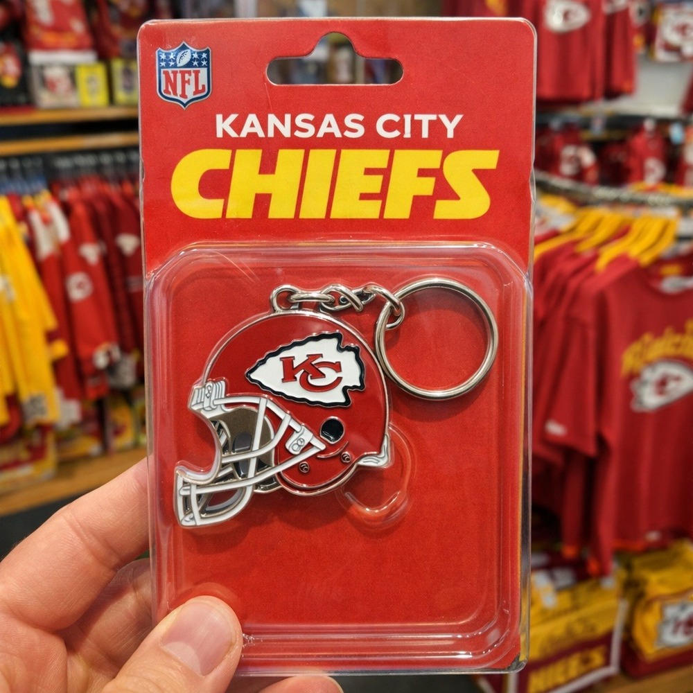 Kansas City Chiefs Helmet Keychain Red White Metal Enamel Football Fan Gift